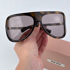 Miu Miu MUA01S RUNWAY 11Z06I BRAND NEW Sunglasses Havana Light Purple Brown Pilo